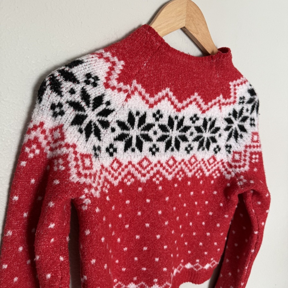 No Boundaries Oversized XXS Nordic Snowflake Holiday Pullover Sweater Ski Winter - Picture 4 of 16